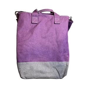 Lock & Lock Insulated Tote Bag Purple Gray Cooler Carryall 14x16x6